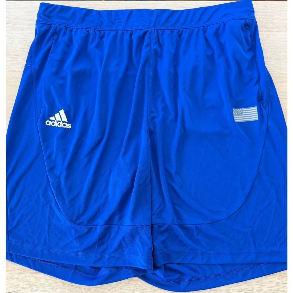 Adidas Mens AEROREADY 2XL Training Basketball Shorts Blue Reflective Flag NWT